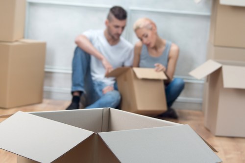 Movers using PPE during a relocation job