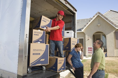 Loading a moving truck in a busy Soho location