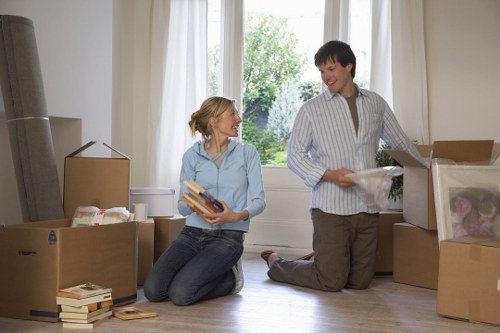Packed boxes and furniture for a central London relocation