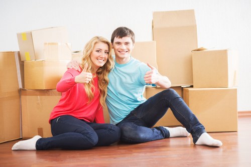 Packed moving boxes ready for same day removals in Soho