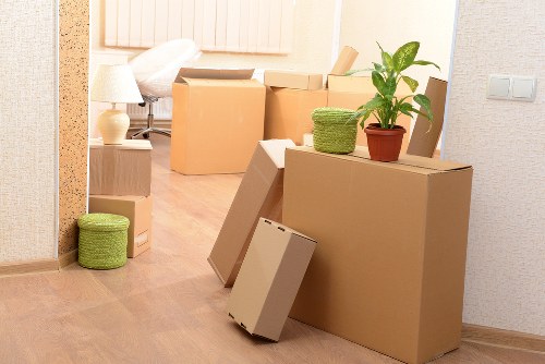 Packed boxes and moving supplies for Soho removals