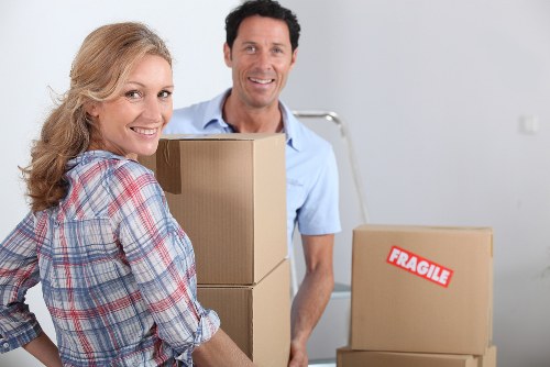 Stacked sturdy boxes and packing supplies for Soho delivery