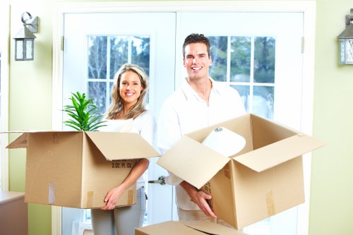 Local moving team handling furniture for a flat move in Soho